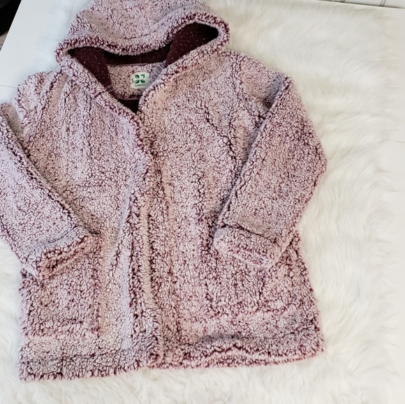 Green Tea sherpa cardigan small medium - Picture 2 of 6